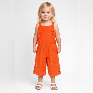 Habitual Kids' Emerald Ruffle Jumpsuit In Orange